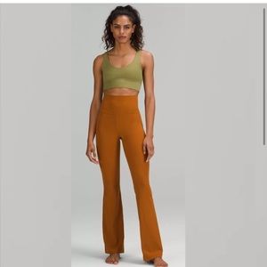 Lululemon Groove Super-High-Rise Flared Legging Pant Nulu Butternut Brown sz10